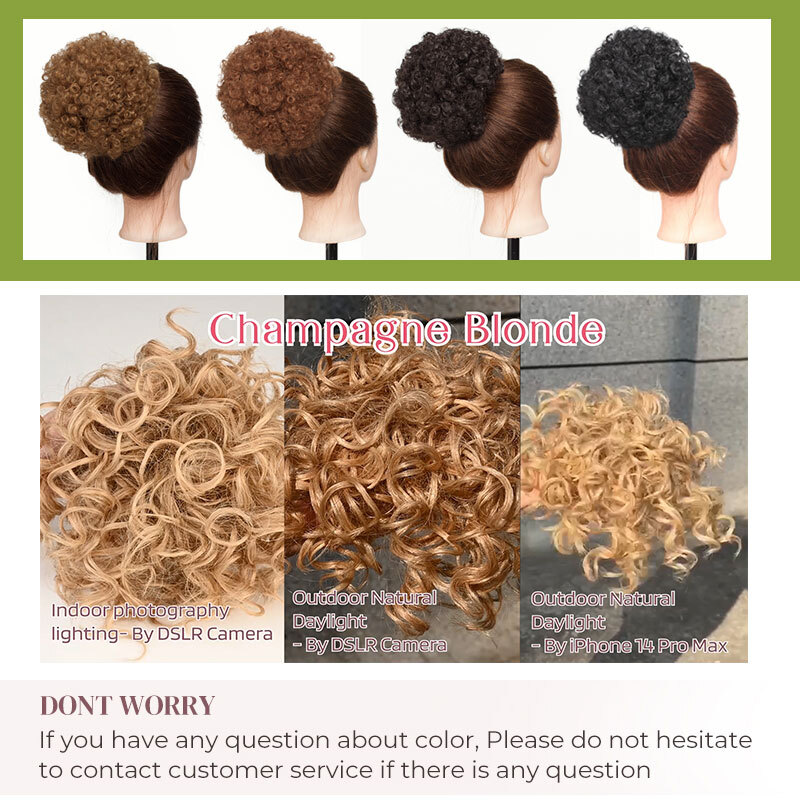Afro Puff Drawstring Clip in Wave Curly Hair Bun Piece Short Ponytail Extensions