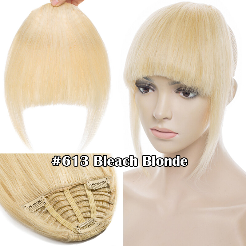 SALE Fringe Bangs Clip In 100% Remy Human Hair Extensions Middle Part Hairpieces