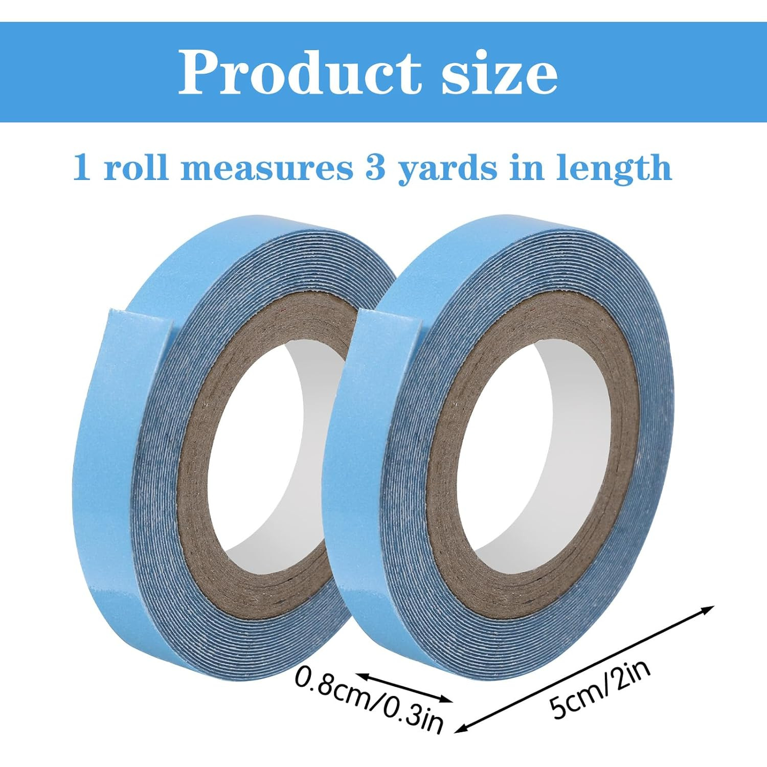 Double Sided Extension Tape Blue Roll Ultra Hold Waterproof Wig Tape 2 Pack