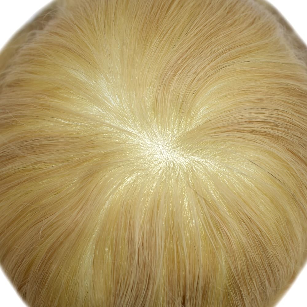 Ultra Thin Skin Hairpiece Invisible Poly PU Mens Toupee Hair Replacement 0.04mm