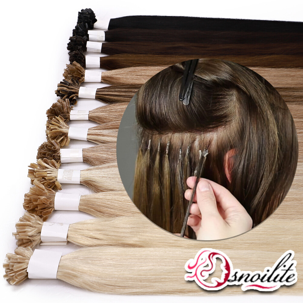 Nail U Tip THICK Keratin Real Remy Human Hair Extension 16-24 Thick Russian Glue