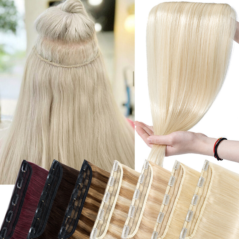 CLEARANCE Clip in One Piece 100% Real Human Remy Hair Extensions Full Head 1PCS