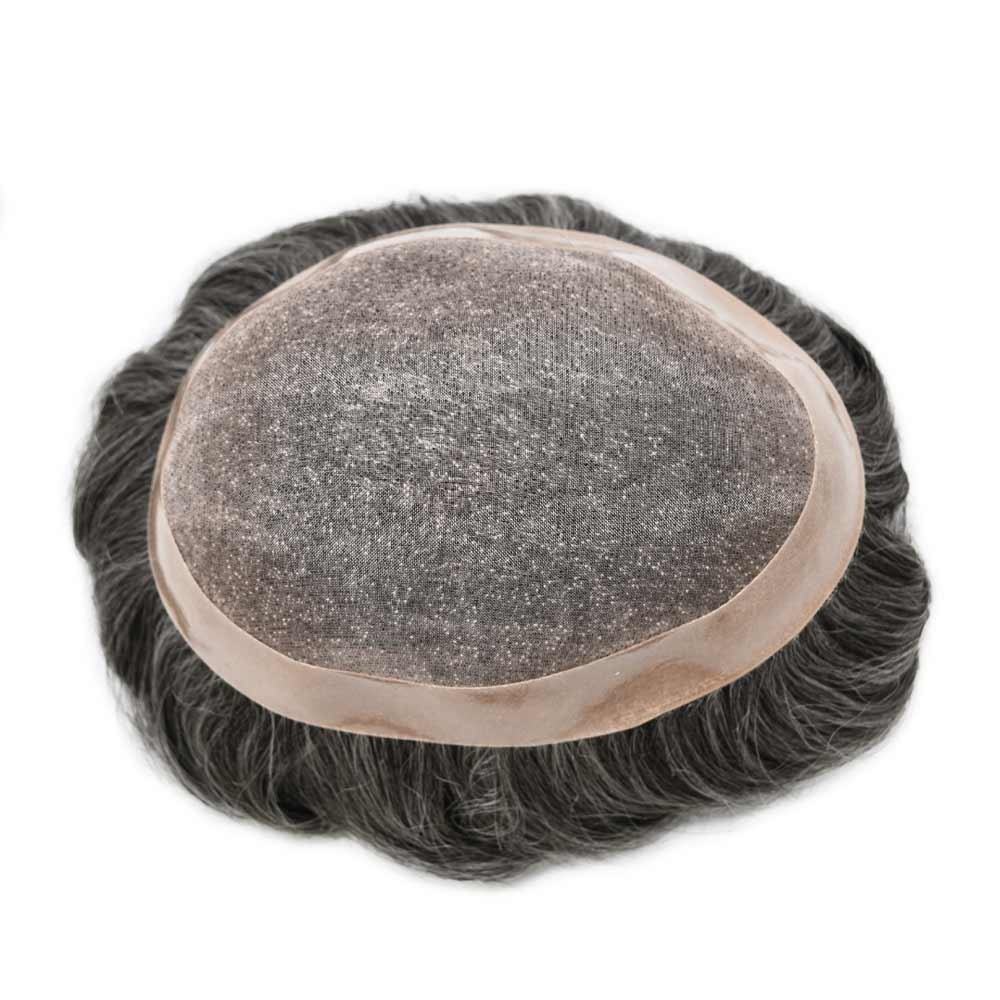 Mens Toupee Hairpiece Fine Mono Hair System Replacements Poly Skin Pu Mens Wigs