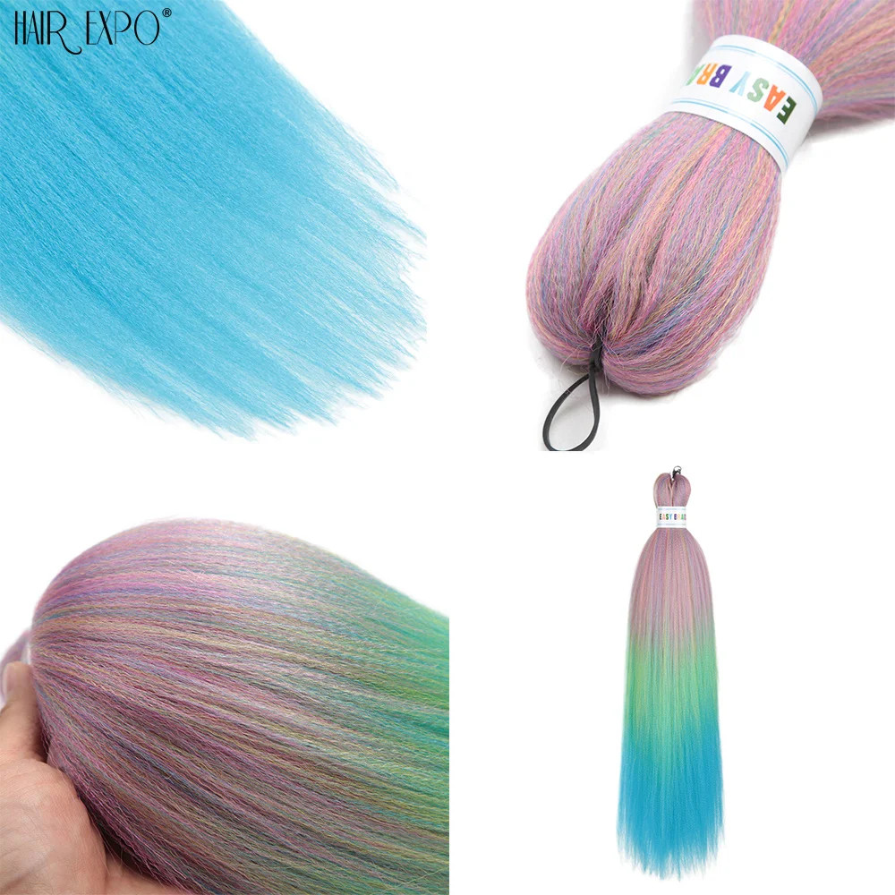 26Inch Easy Braids Synthetic Hair Colorful Pre Stretched Extensions Jumbo Ombre