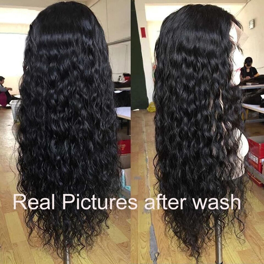 AA Black Hair Front Wig Lace Women’s Brazilian Human Long Curly Wavy Hair Wig US