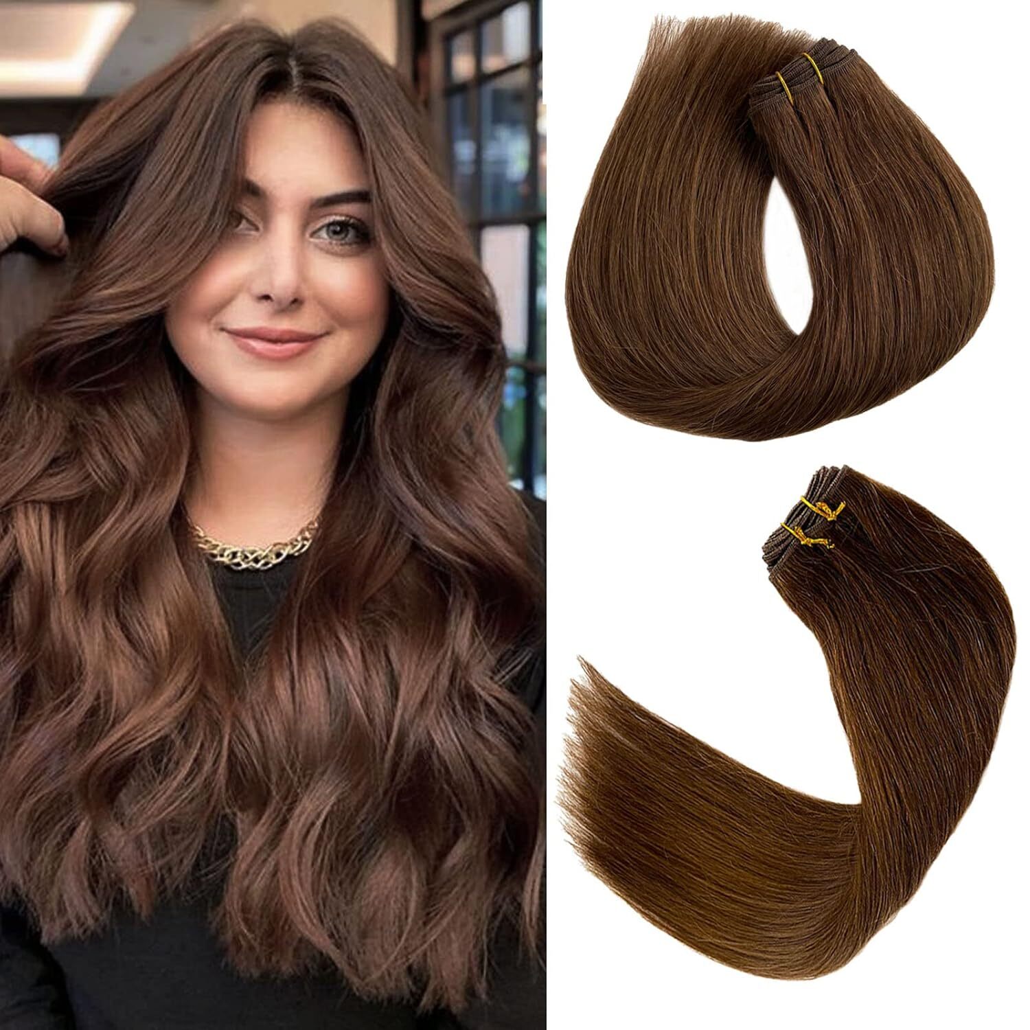 Double Weave Sew in Weft Hair Extensions 100%Real Brazilian Remy Human Hair 100g