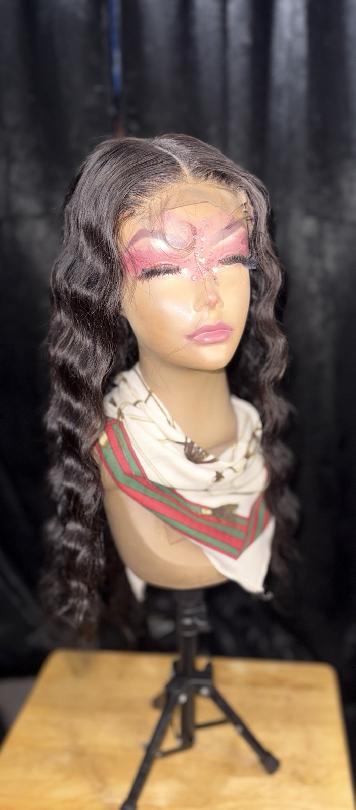 30” Deep Wave Custom Wig – 100% Human Hair – 4 Bundles + 4×4 Closure