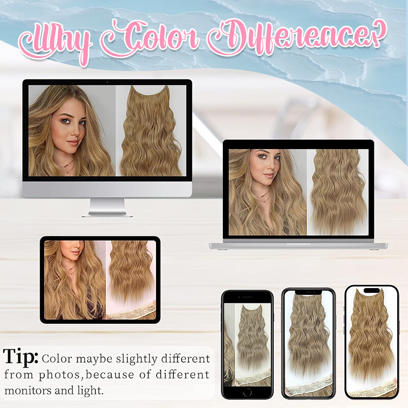 Hidden Secret Wire In Hair Extensions Invisible Head Band Natural Ring Hairpiece