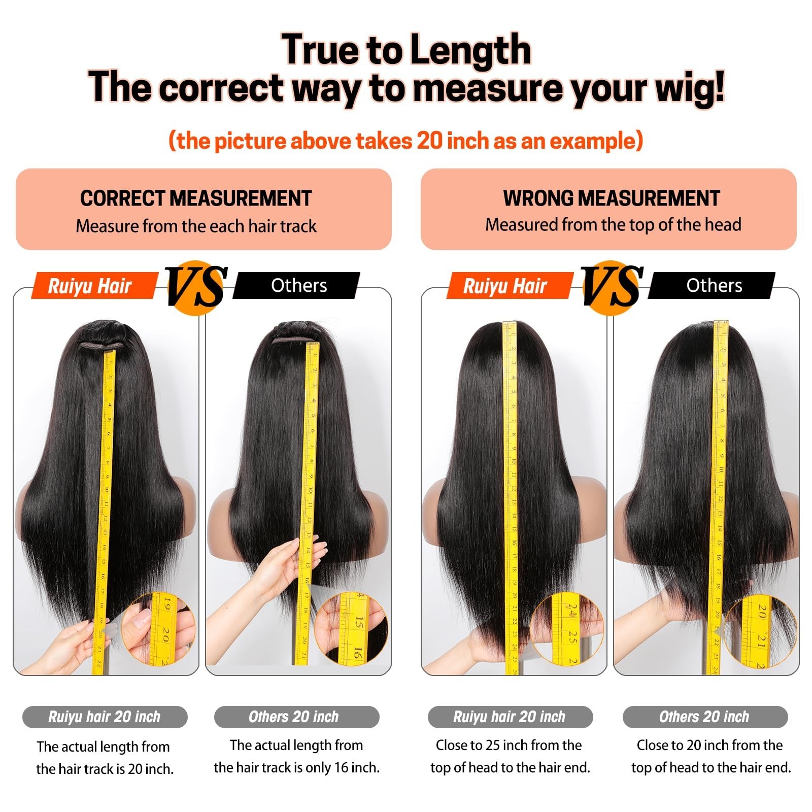 250 Density 20″ Body Wave HD Lace Front Wig with Bangs – Glueless, Human Hair fo