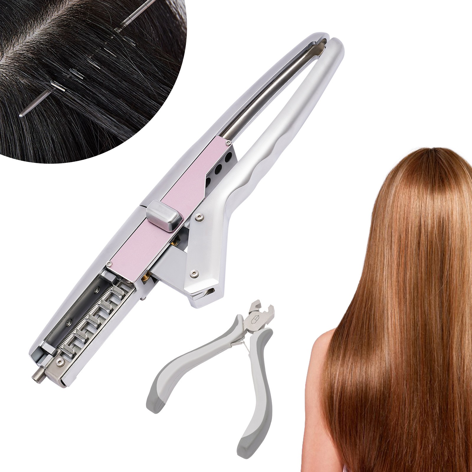 6D Human Hair Extension Machine Sets Salon Fusion Metal Connector Tool Kits