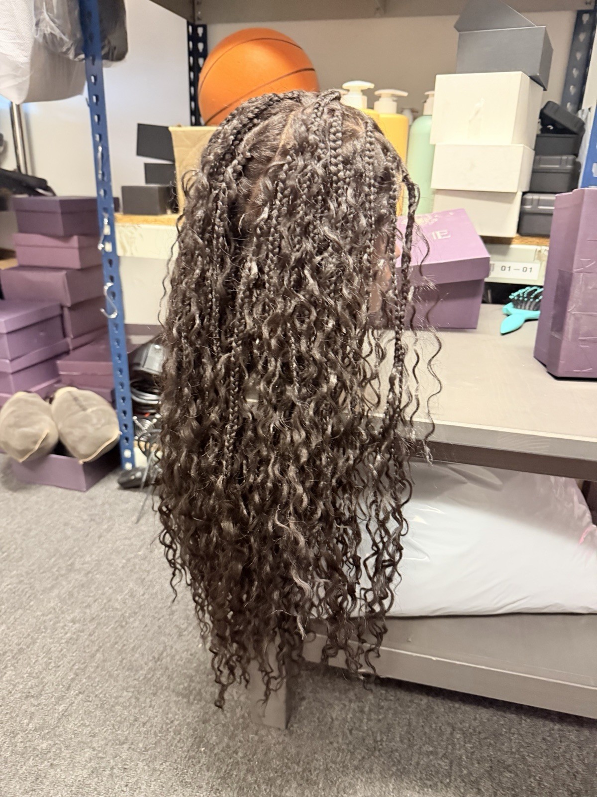👍good Brand LUVME Human Hair Wig Long Black Wavy Wig Open Box No Accessories