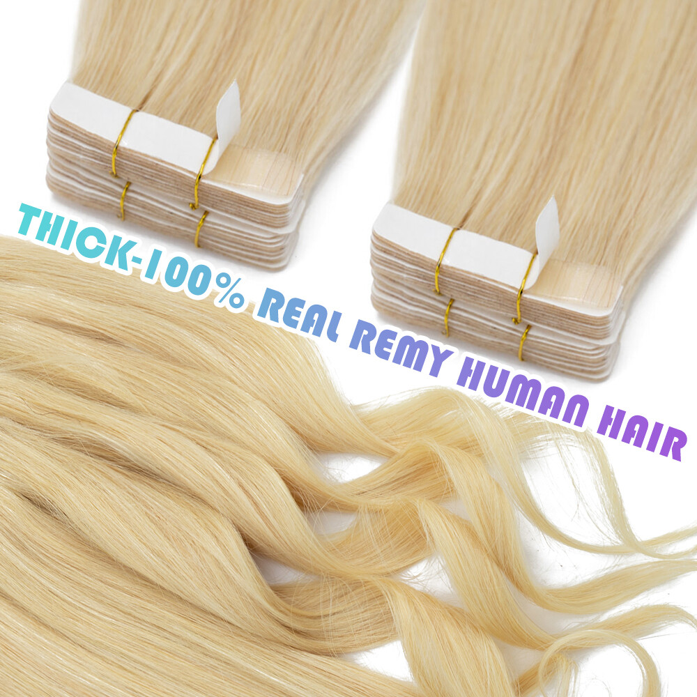 150g Seamless Tape In Skin Weft 100% Remy Human Hair Extensions Women Clearance