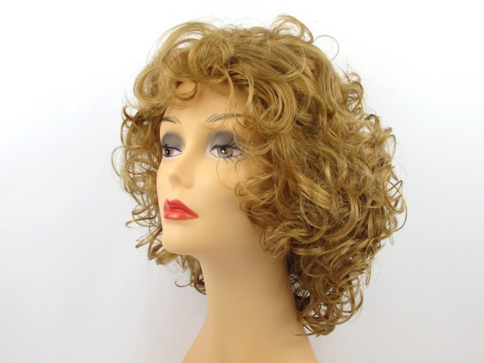 50S 60S WOMENS SHORT BIG BOUNCY CURLS CURLY HAIR WIG BANGS SABRINA GOLDEN GIRLS