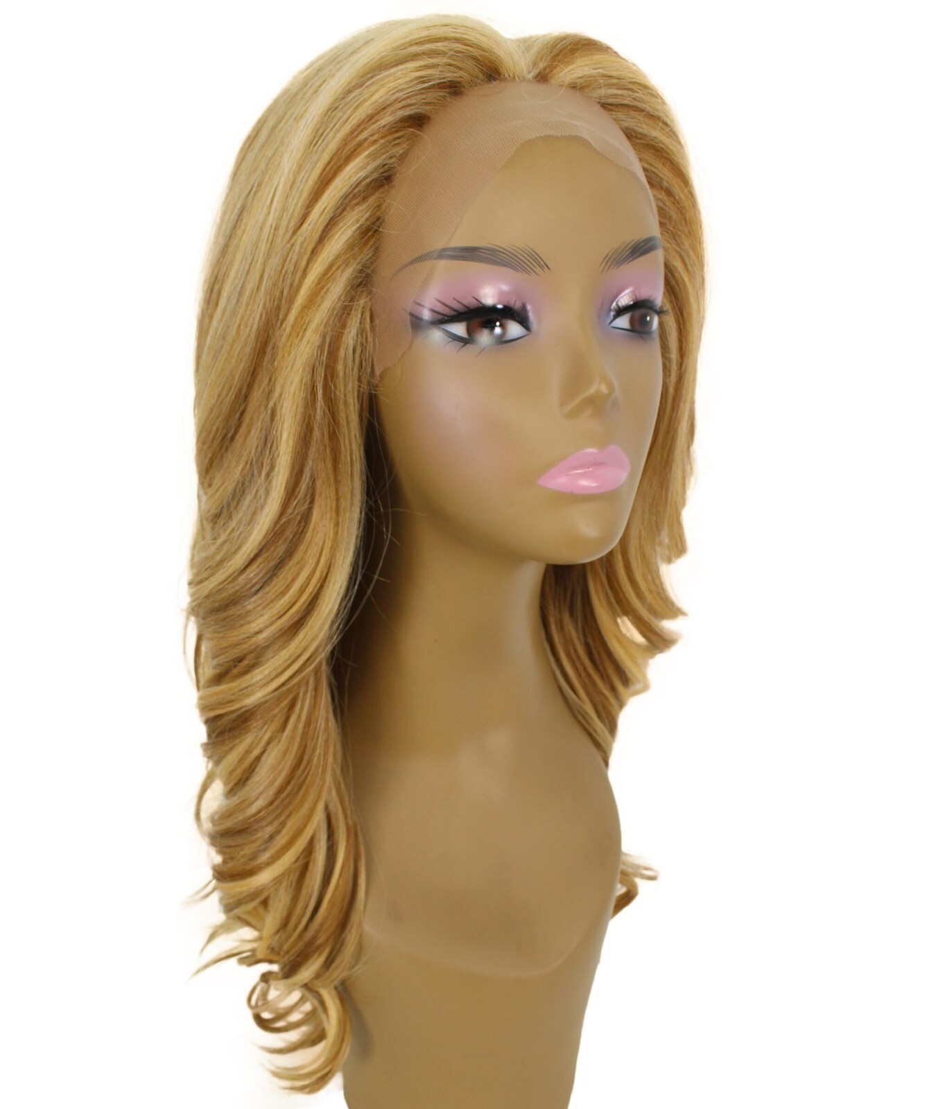 Wavy 21 in 4X4 Hand Tied Lace Front Wig, Strawberry Blonde Blend-BLT-0106-048