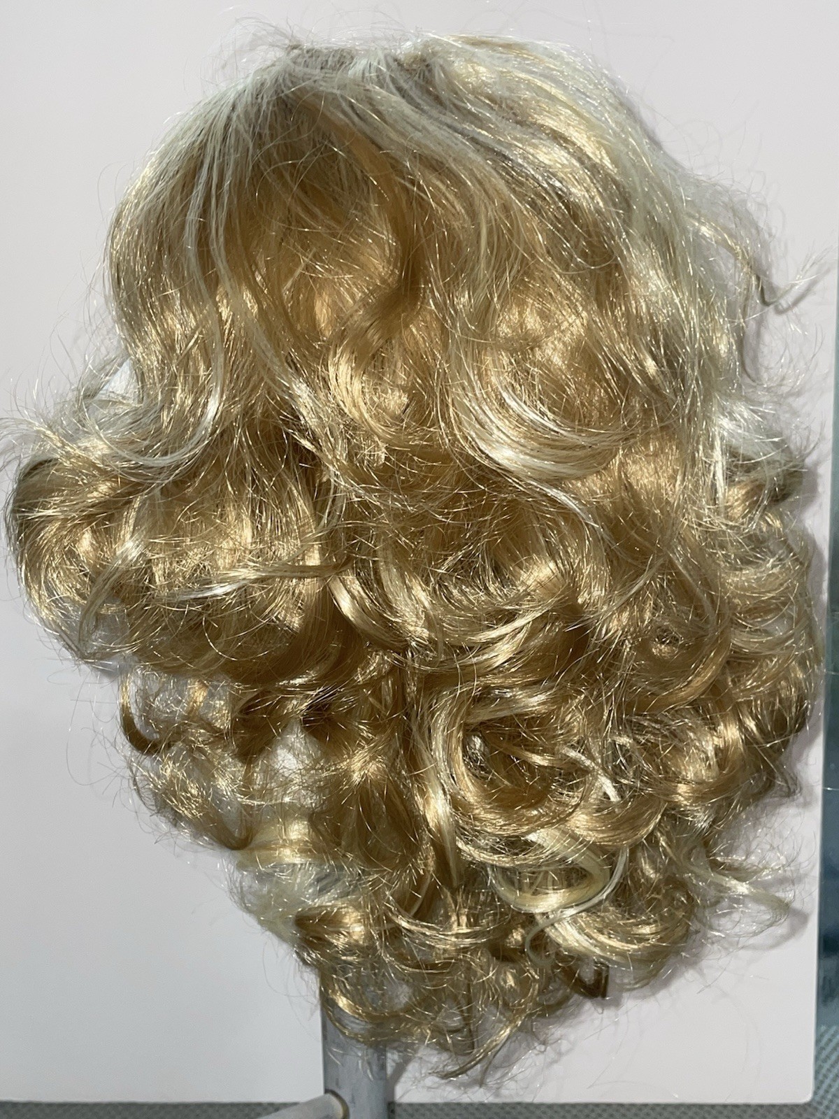 Golden Blonde Curly Wig Classic Cap Medium Length Big Voluminous Spiral Curls