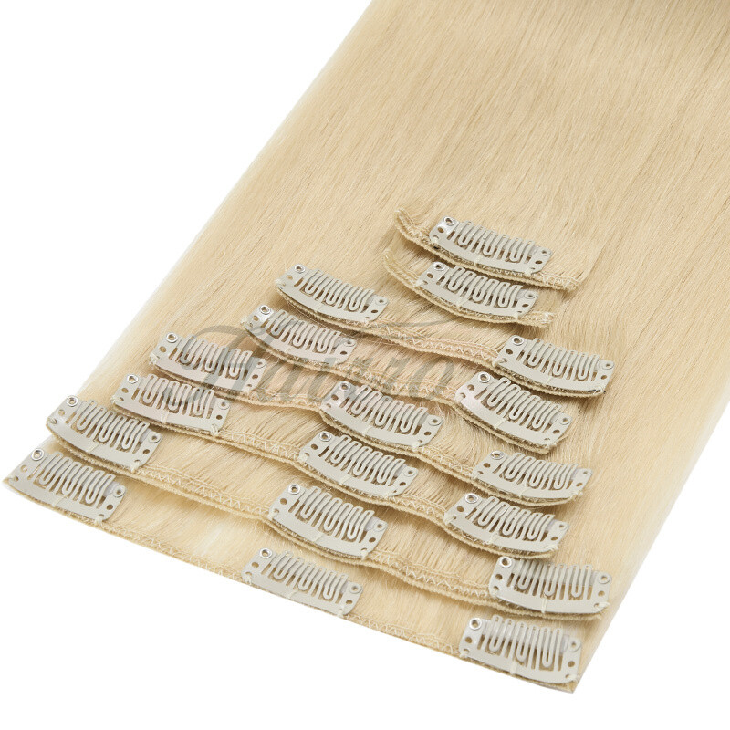 9A+ Clip In Human Hair Extensions 8pcs 100% Remy Real Soft Hairpiece Full Head