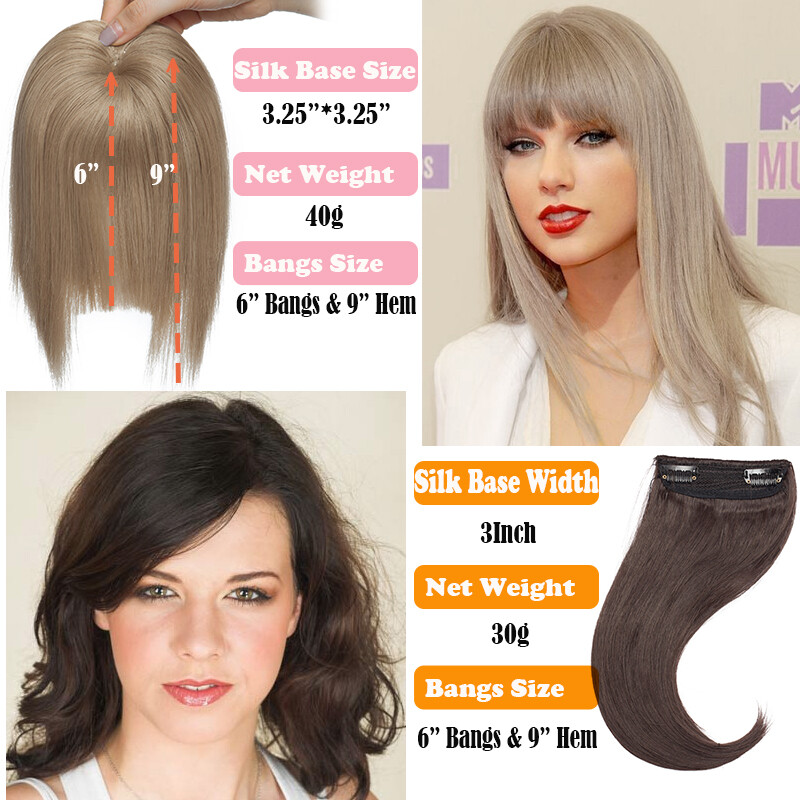 Clip in on Fringe Neat Bangs Thin & Thick As Human Hair Extensions Hairpiece US