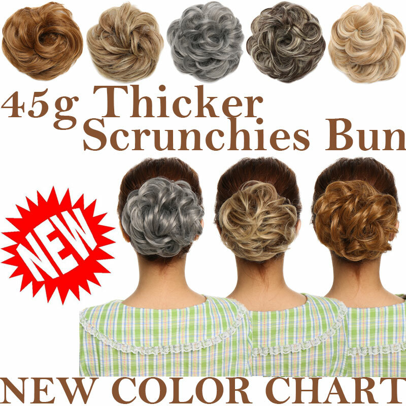 US Messy Bun Hair Piece Scrunchie Updo Curly Hair Extensions Real Thick As Human