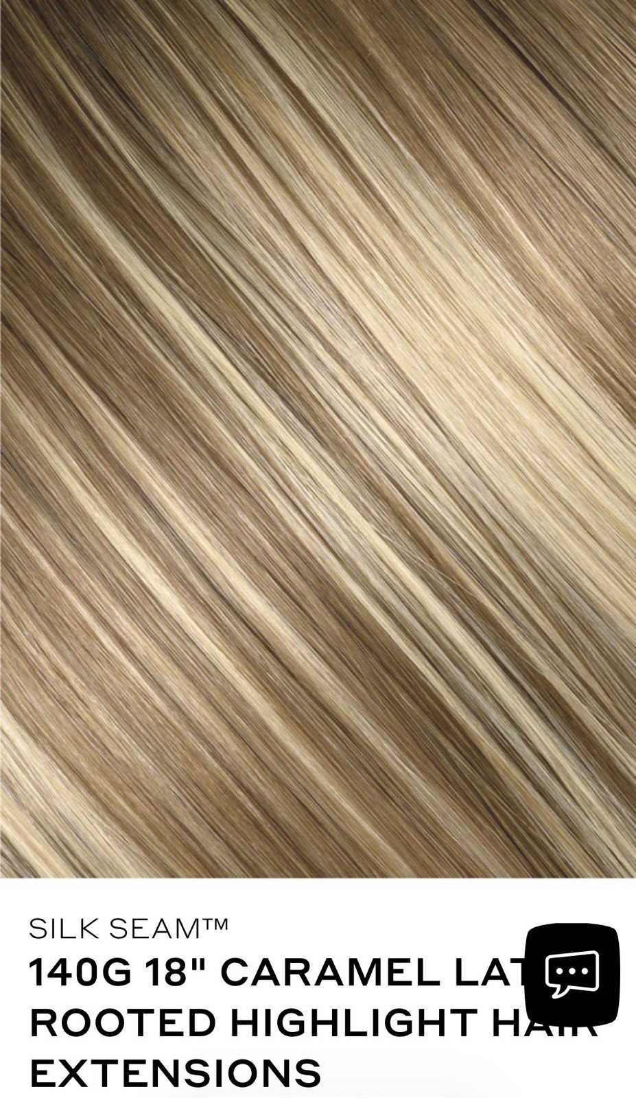 BELLAMI SILK SEAM 18in 140g Color Caramel Latte Rooted Highlights