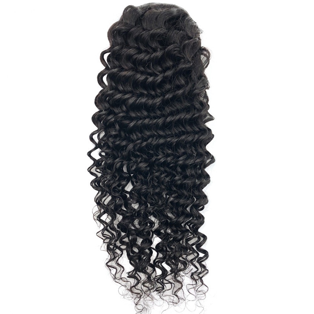Brazilian Virgin Human Hair Drawsting Ponytails Deep Wave Curly Hair Ponytails