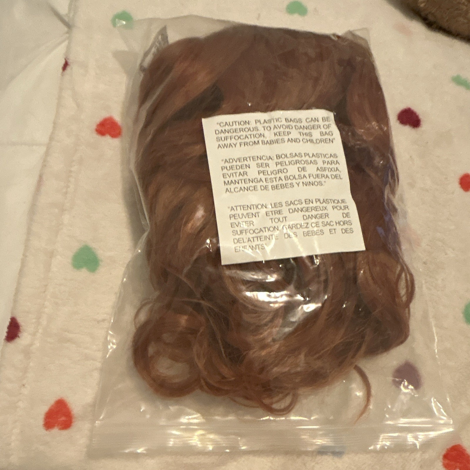 Long Curly Auburn/Copper Red Synthetic Wig, Classic Cap, Free-Part, Elastic