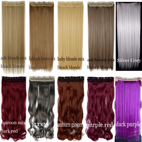 Women One Piece Clip in Hair Extensions Straight Curly V-Shape Curly Hairpiece