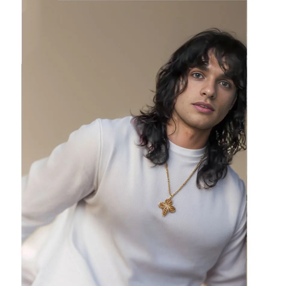 Wavy Wig For Boy Retro Style 13X6 Lace Front Human Hair Wigs With Bangs For Men
