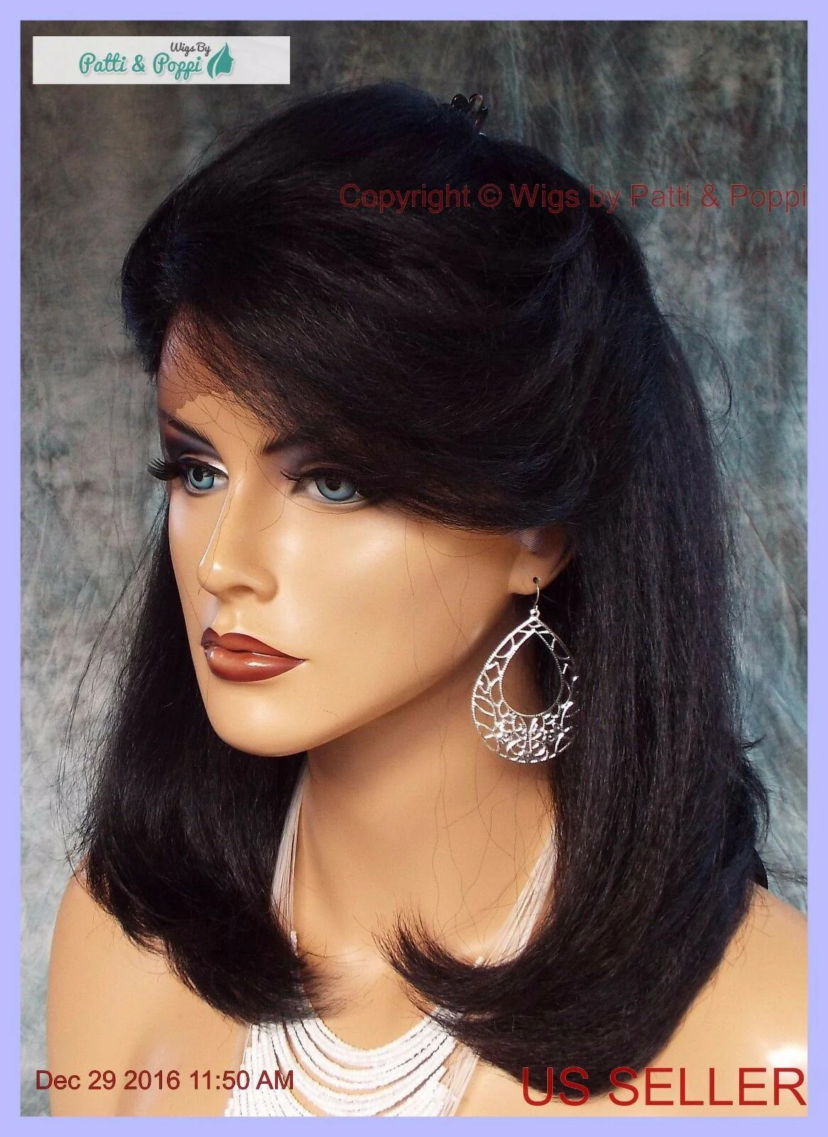 LACE FRONT LACE C PART YAKI LAYERED COLOR 1B GORGEOUS SEXY US SELL 1132