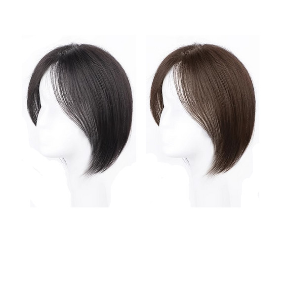 Clip In Human Hair Straight Bangs Toppers For Women Thinner Hair Replacement