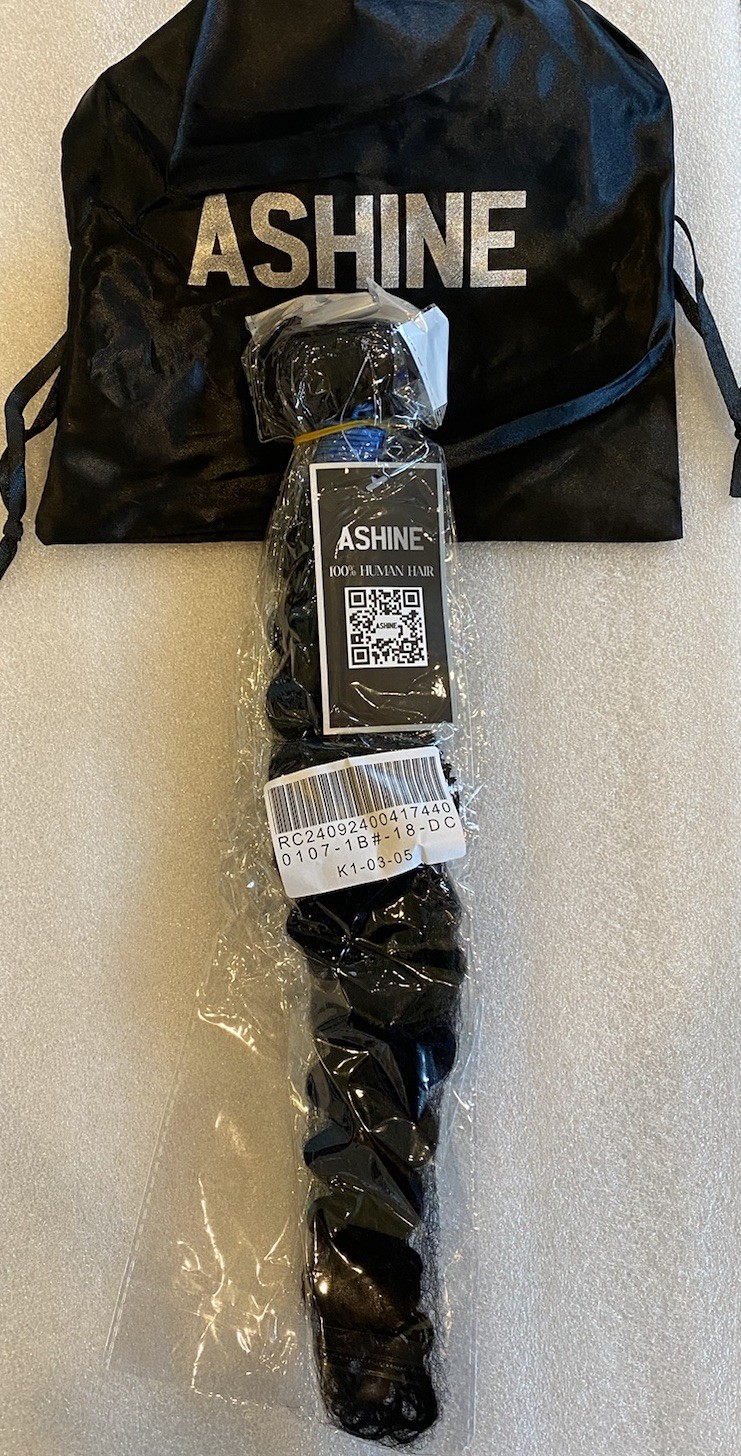 Ashine 100% Brazilian Human Hair Extensions-Black 107-1B#-18”-DC Deep Curly
