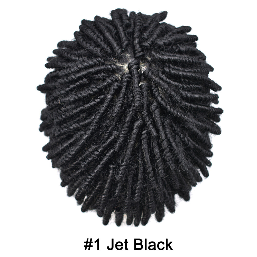 Afro Kinky Twist Crochet Braids Hair for Men Human Hair Piece System Mens Wigs
