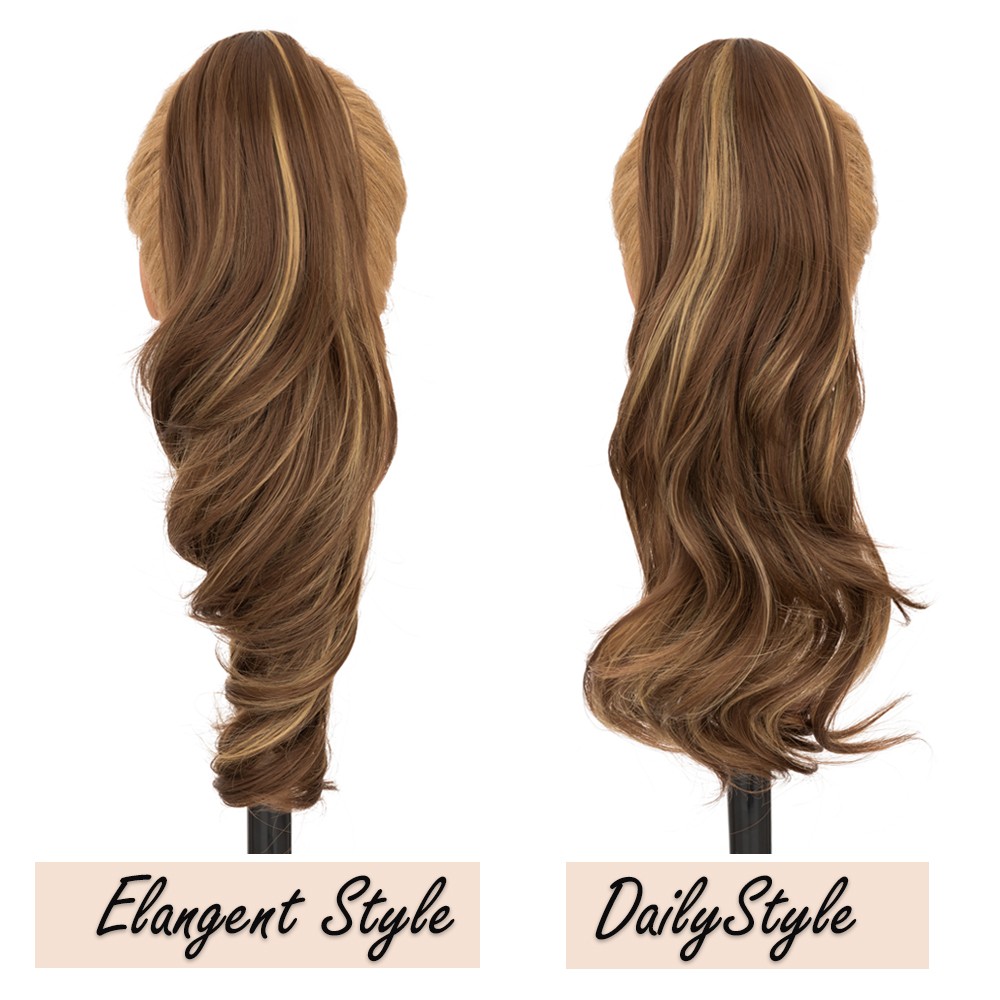 Claw Clip In Ponytail Clip On Pony Tail Hair Extensions for Women Wavy Long 18in