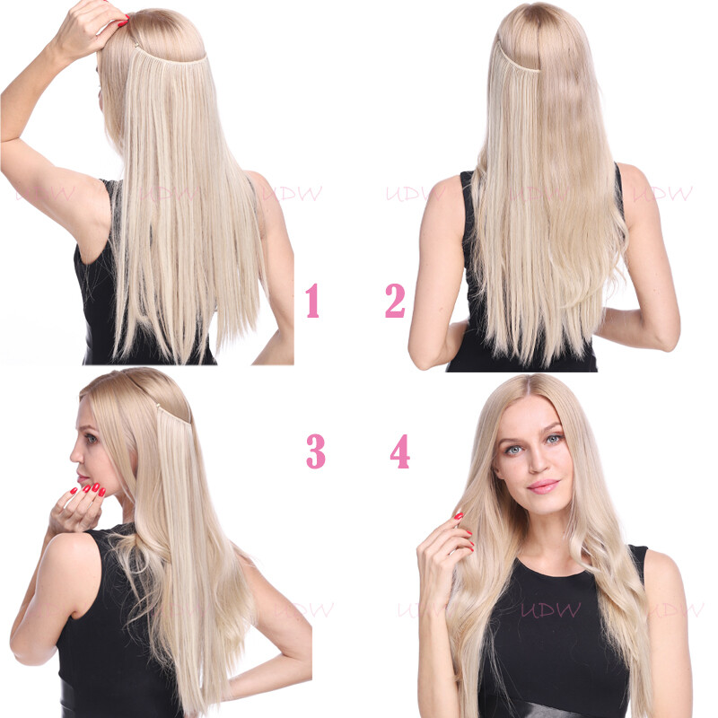 100g Hidden Headband Wire In 100% Real Human Hair Extensions Weft Hairpiece US