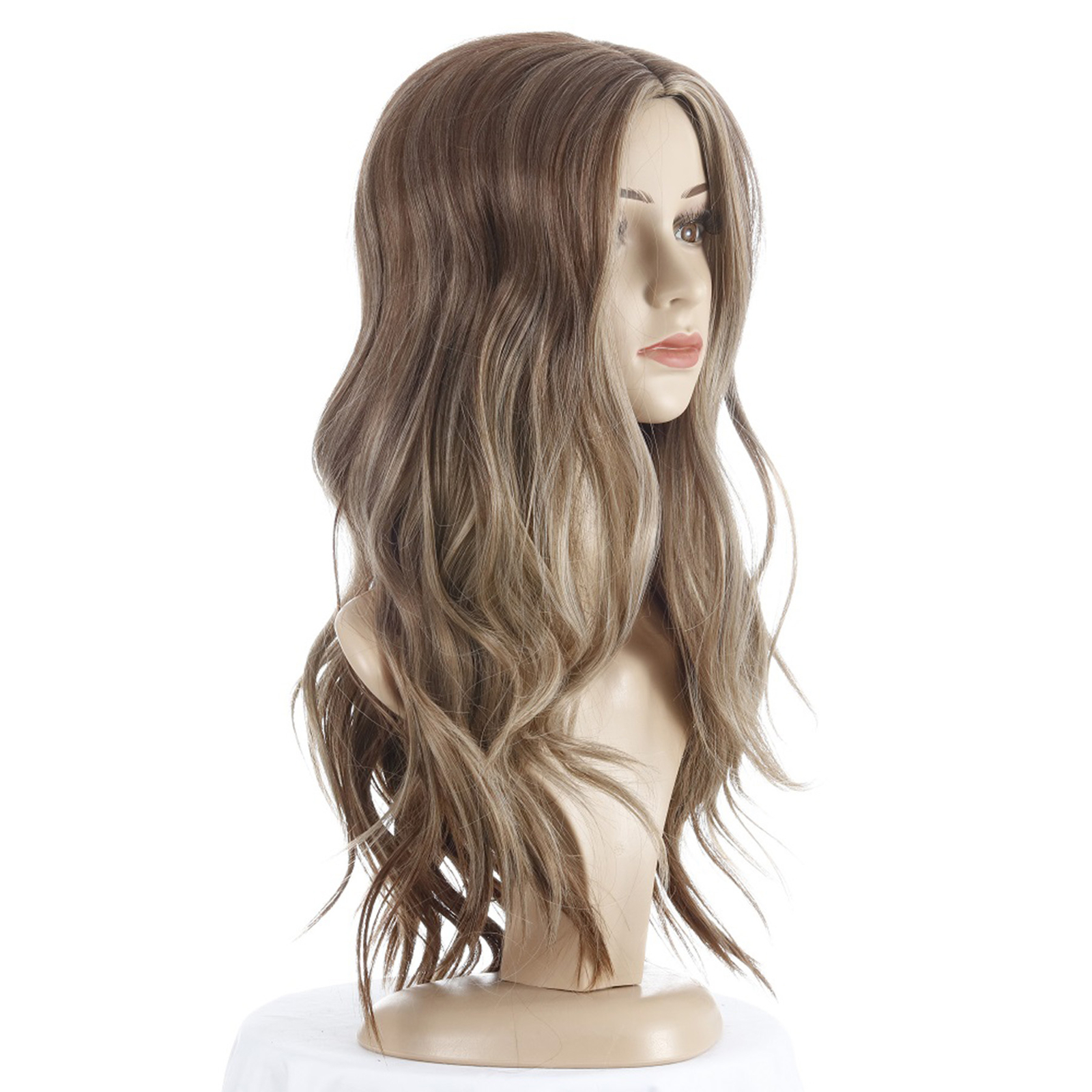 Light Brown Blonde Daily Wigs Ombre Long Wavy Synthetic Hair for Women Cosplay