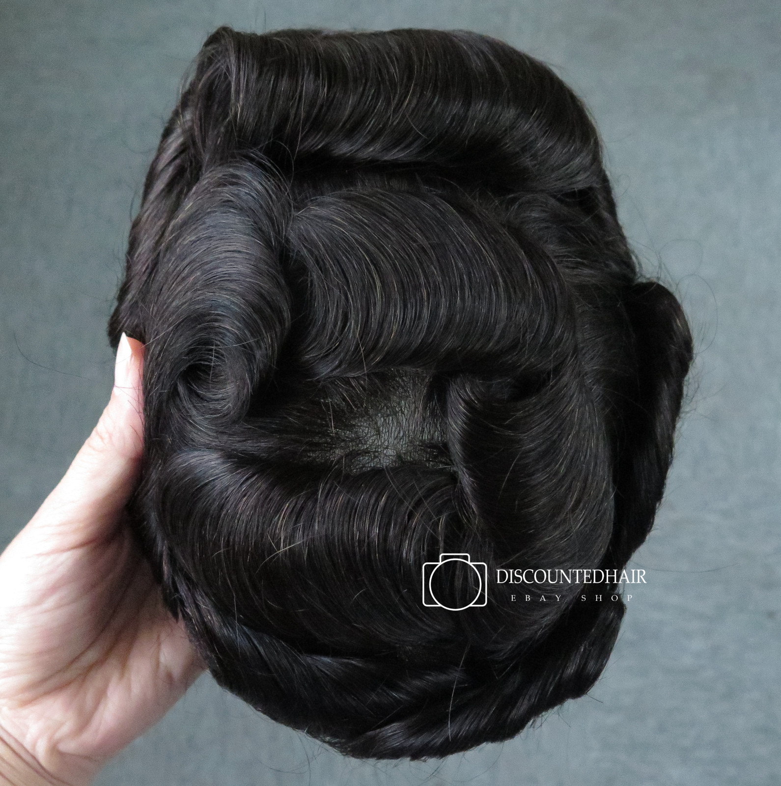 New! Mens Thin Skin Hair Replacement System Natural Hairline Toupee Hairpiece 1B