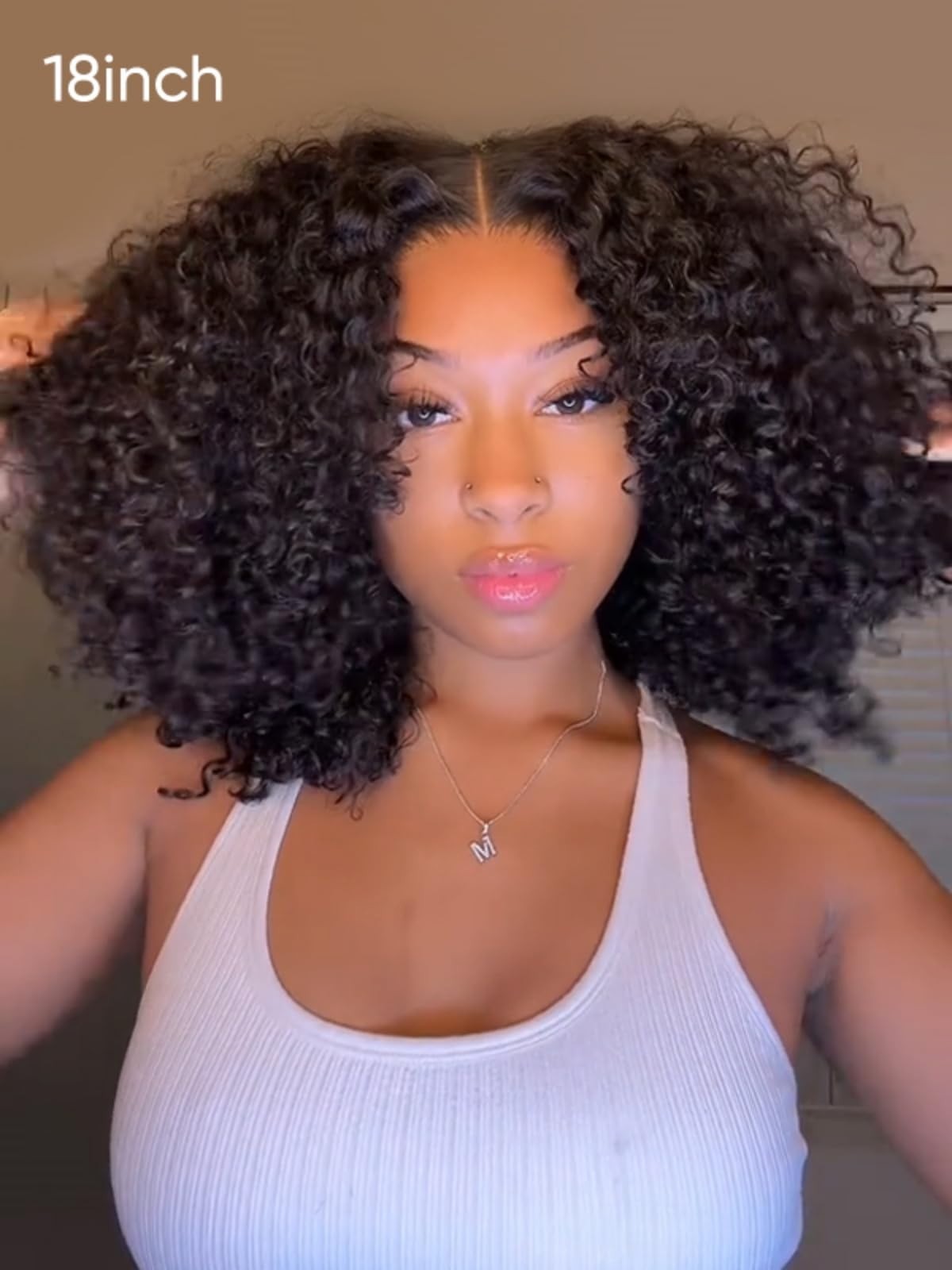 Curly Glueless Human Hair Wig 18″ – Pre Cut, Pre Plucked, 100% Real Hair, Wear &