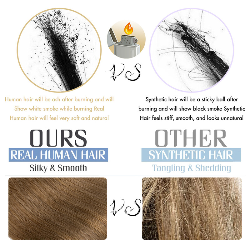 100% Remy Human Hair Extensions Clip In Silk Base Hairpiece Topper Free Part