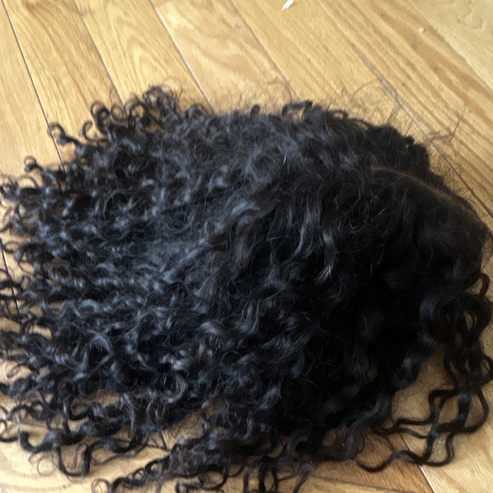 Black Curly Lace Front Clip-In Wig Middle Part Long Synthetic Women’s Adult
