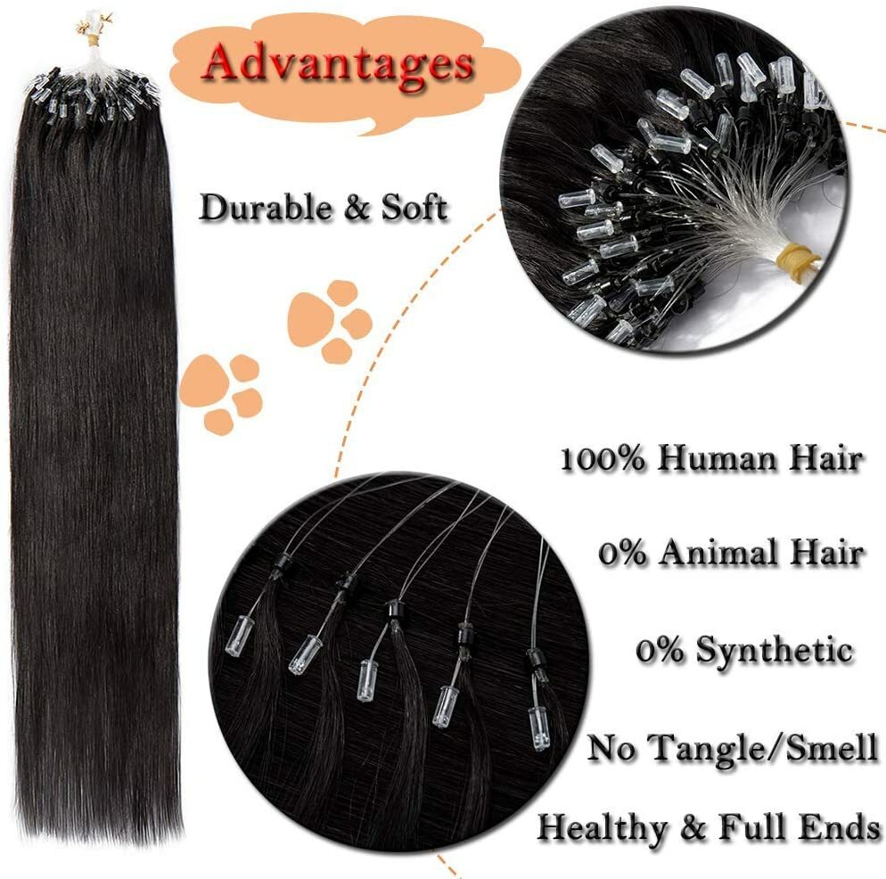 Loop Micro Ring Beads Link Russian Remy Human Hair Extensions Balayage 100s-200s