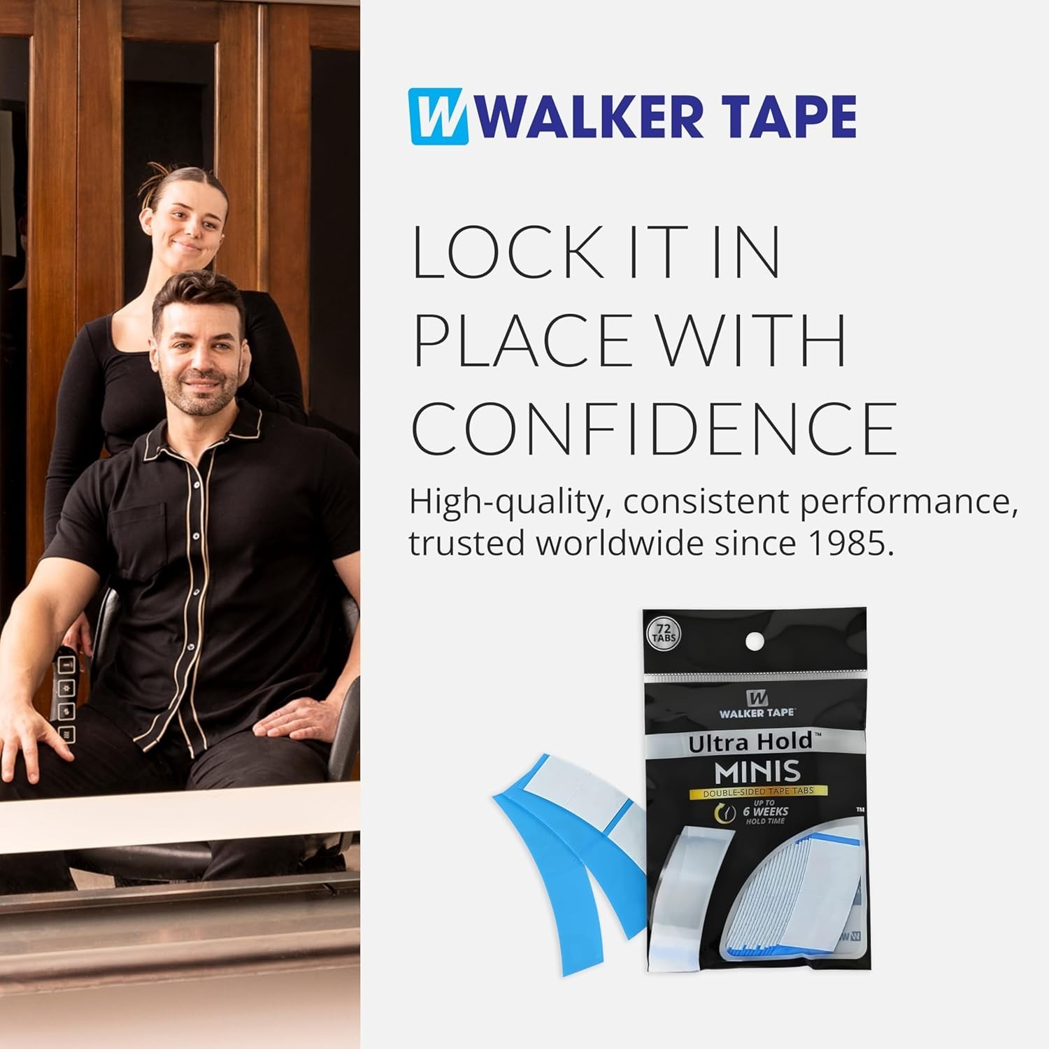 Compact Double-Sided Wig Tape Tabs – Heat & Water Resistant – 72 Mini Adhesives