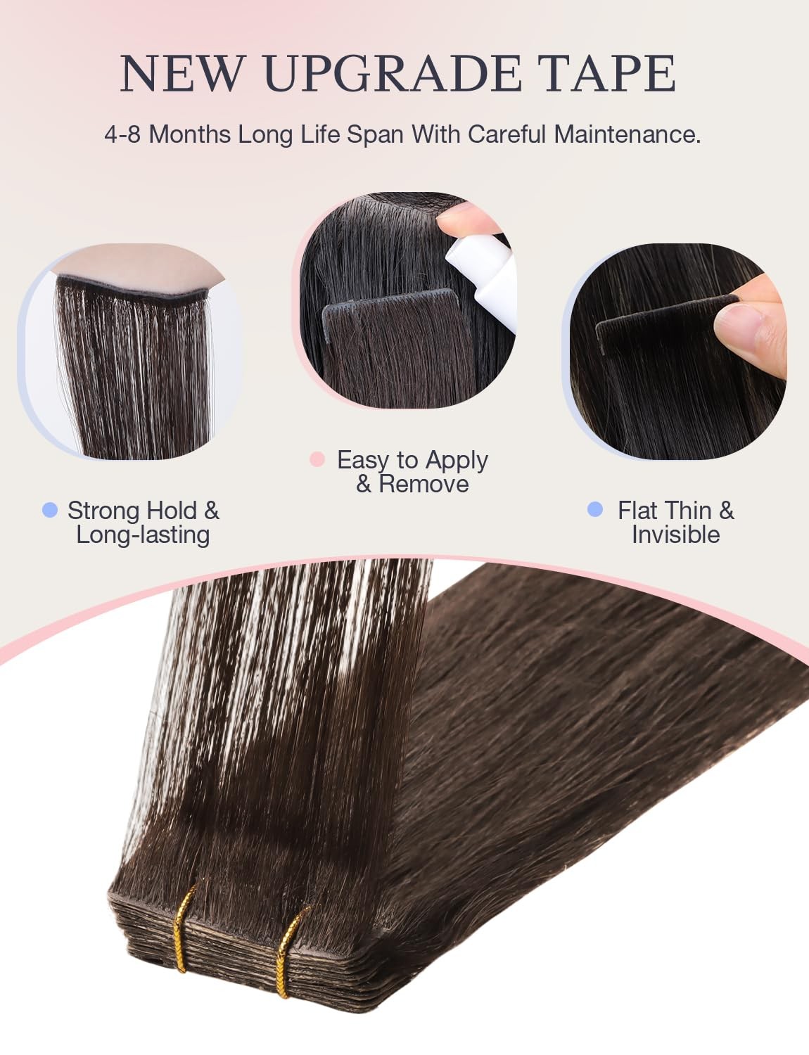 Doores Invisi Edge Tape In Hair Extensions Chocolate Brown 10 Injection