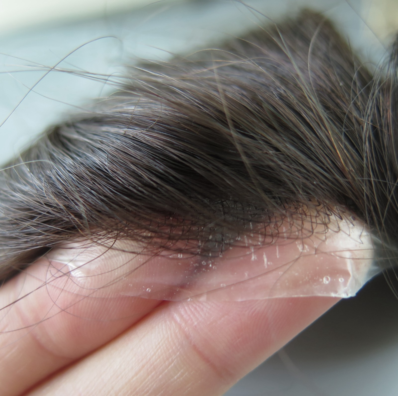 Toupee Mens Human Hair Replacement System 0.02mm Ultra Thin Skin Hairpieces #3