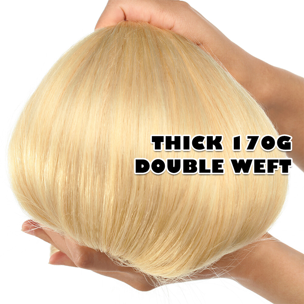 Double Drown Clip In Real Human Remy Hair Extensions THICK Full Head Highlight
