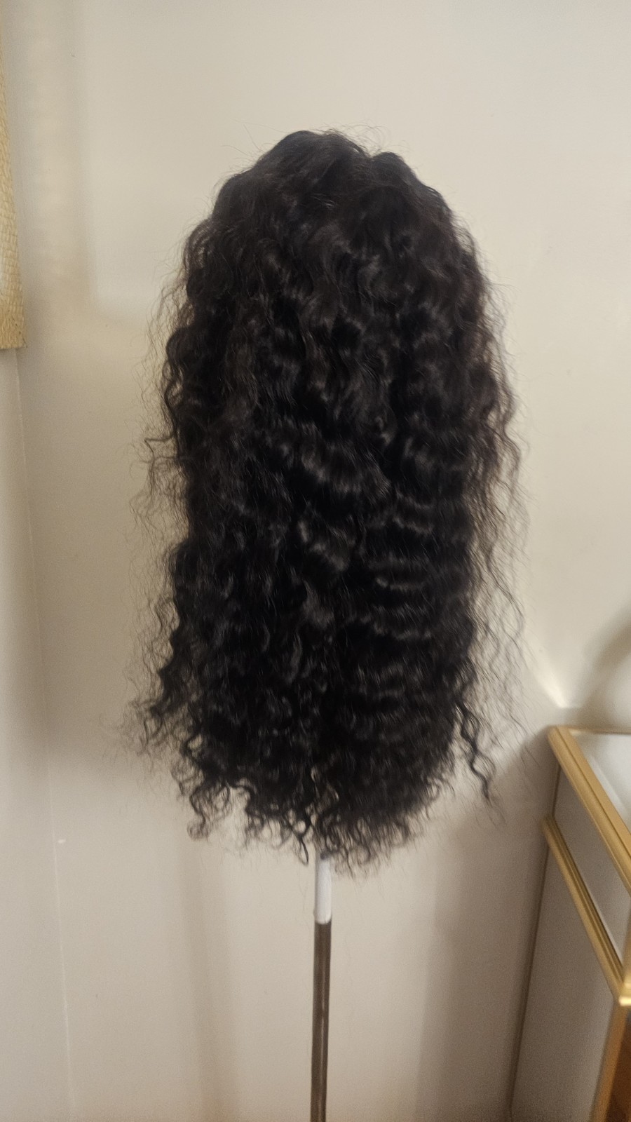 High Quality regular Top Black 26 to 28″ curly 100% Virgin Human Hair Lace Wig