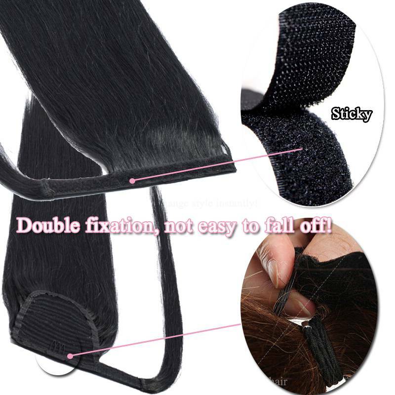 Clip In Ponytail Remy Hair Extensions 100% Real Human Hair Extension Wrap Around
