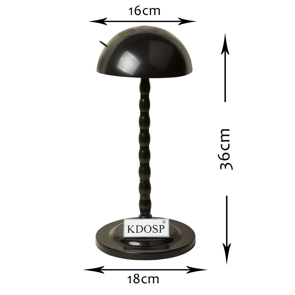 KDOSP Wig Stand Plastic Hat Display Head 1 Count (Pack of 1), Black