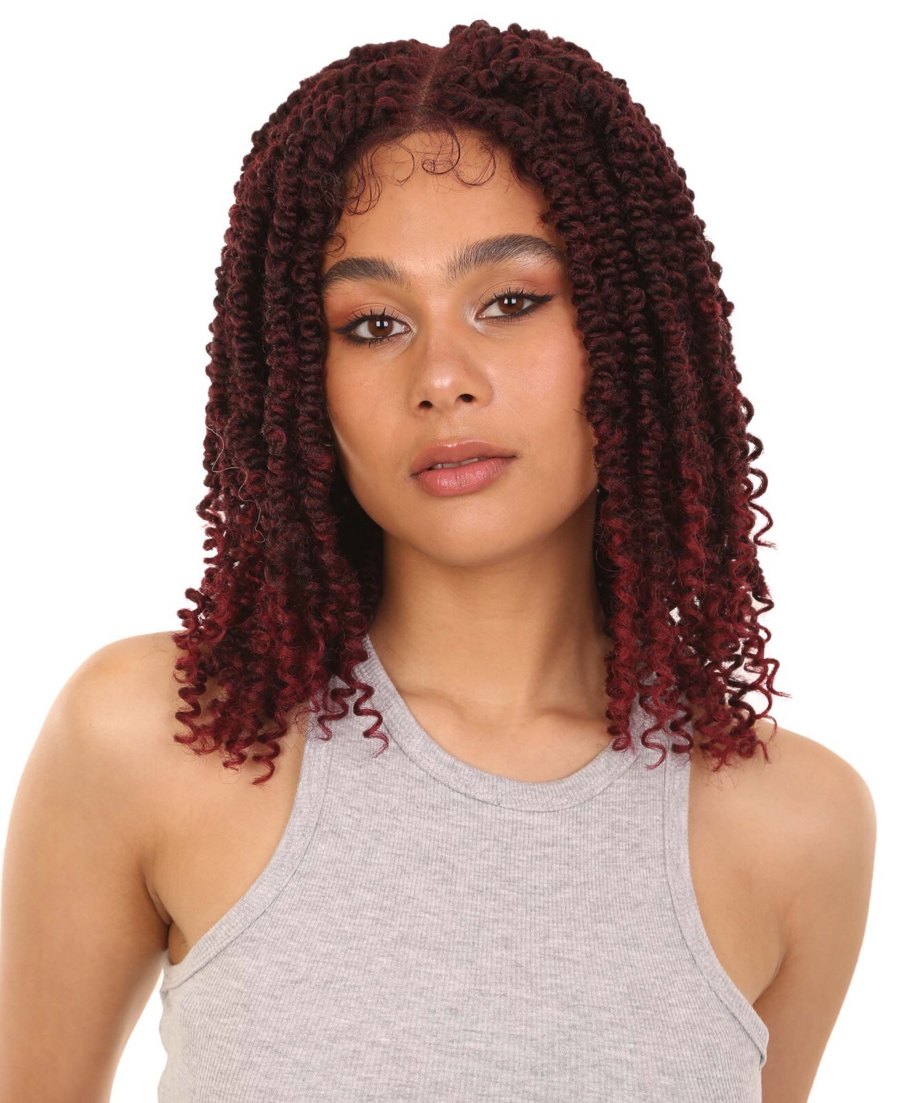 LUXLUXE Adeline 16-inches Passion Twist 4″×5″ HD Lace Wig, Heat Resistant Fiber