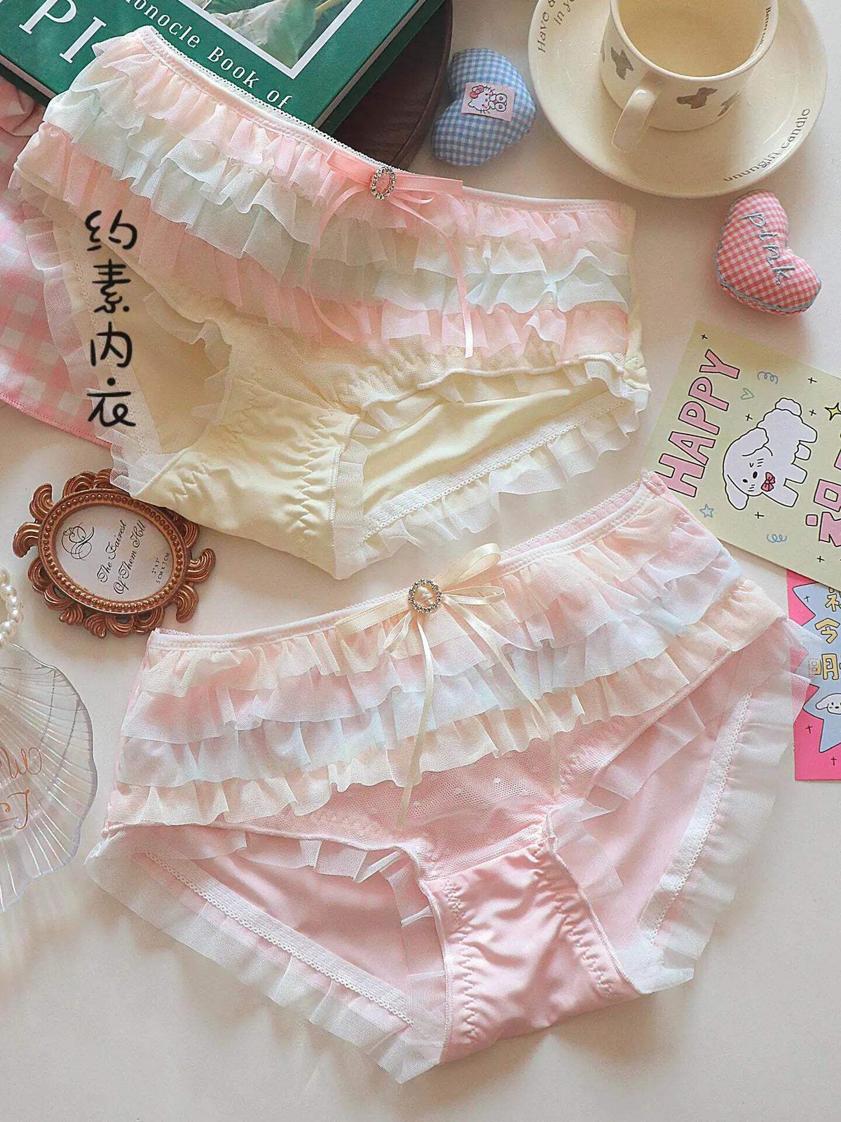 Japanese Style Lolita Princess Lingerie Set Women Pure Desire Cake Layer Lace Me