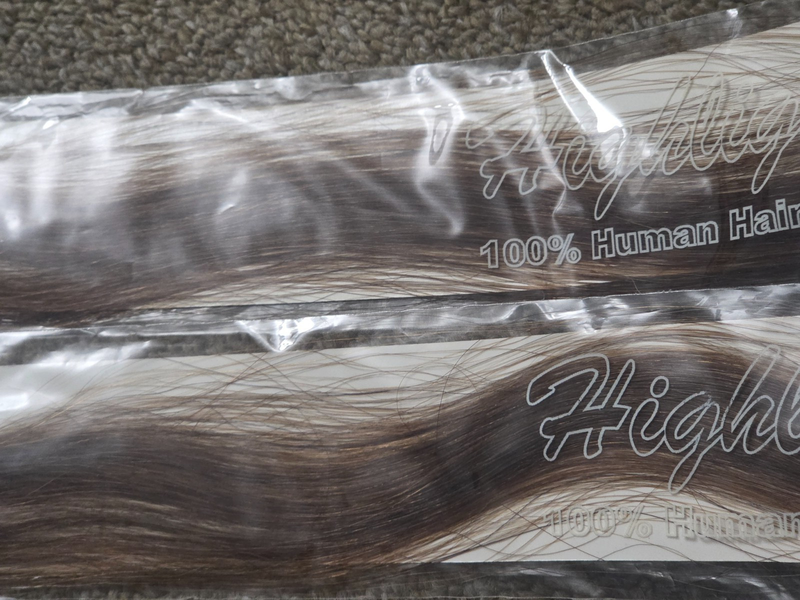 LORD & CLIFF # 6 Highlight Clip-In 100% Human Hair 18″ Med. Chestnut Brown 2 pcs