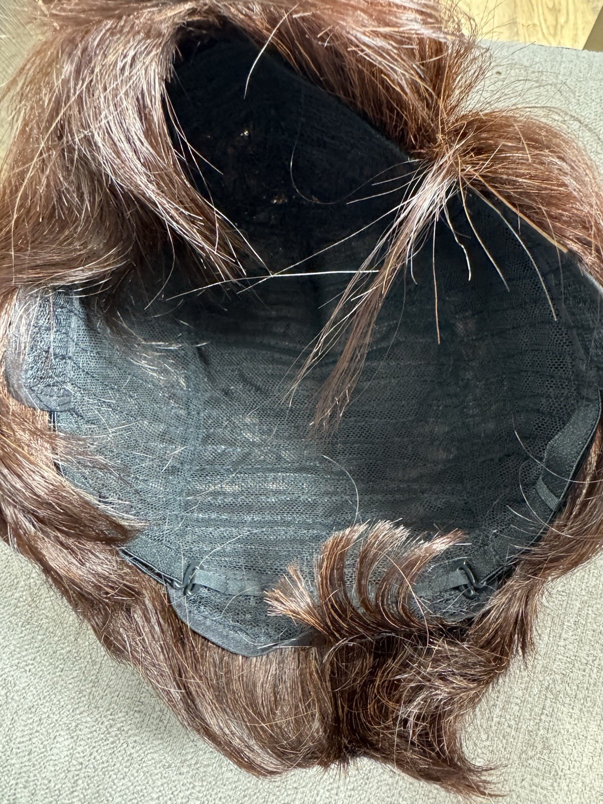 100% Human Hair Dark Brown Pixie Cut Wig Short Bangs Classic Cap One Size